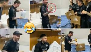 Lionel Messi cumple 34 años este jueves y sus compañeros de la Selección lo sorpredieron con sus curiosos regalos y una torta con su respectiva velita. El '10' compartió el video con sus seguidores en Instagram y acá te mostramos el uno por uno de esos presentes.