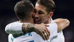 Ramos festejando la anotación de Lucas Vázquez.