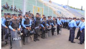 La seguridad en el estadio Nacional está garantizada para el juego de la gran final entre Olimpia y Motagua. Foto: Ronal Aceituno.