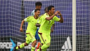 Samuel Sosa festeja uno de los siete goles que Venezuela le endosó a Vanuatu.