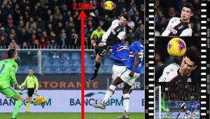 Lo volvió a hacer, Cristiano Ronaldo se mantuvo en el aire por varios segundos y marcó un golazo con la Juventus ante la Sampdoria en la Serie A.