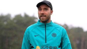 Christian Eriksen visitó al Inter en los entrenamientos de este miércoles, mientras continúa con su recuperación.