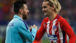 Messi junto a Griezmann antes de enfrentarse por duelo de la Liga Española.