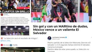 Esto dice la prensa mexicana tras el sufrido triunfo de su selección frente a El Salvador en la Copa Oro. Así arremente contra el equipo de 'Tata' Martino.