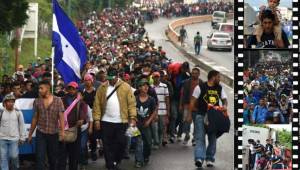 Miles de hondureños siguen firmes en su objetivo de llegar a Estados Unidos, en busca de mejores oportunidades. La frontera de México es su próxima parada. FOTOS: AFP