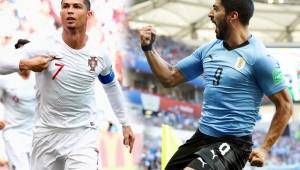 Cristiano Ronaldo con Portugal y Luis Suárez con Uruguay, estarán frente a frente este sábado en el Mundial de Rusia. Fotos EFE