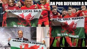 En las redes sociales se hizo viral la polémica bandera de Gareth Bale en el festejo con la selección de Gales. Los memes dicen presente.