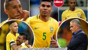 La mayoría de estos futbolistas prefieren ser llamados por algún apodo o agregar el 'inho' lo cual es una costumbre en Brasil. Es por eso que aquí encontrarás el verdadero nombre que tienen estos cracks, que actualmente disputan el Mundial de Rusia 2018 y otros que ya colgaron los botines.