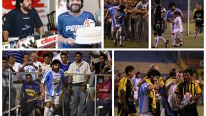 El miércoles 25 de octubre de 2006 Diego Armando Maradona desató la locura en el Estadio Olímpico al presentarse para jugar ante Real España su showbol. Las imágenes de aquella noche.
