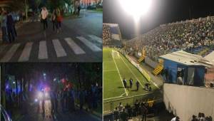 Afuera del estadio Morazán continuaron los incidentes entre las barras bravas.