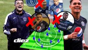 El miércoles a las 3:00 pm se jugará el Marathón-Motagua en el Yankel Rosenthal. De cara a este duelo el conjunto azul tendrá seis bajas y todas de ellas titulares, por ello te presentamos el 11 al que apunta Diego Vázquez para intentar sacar puntos en San Pedro Sula.