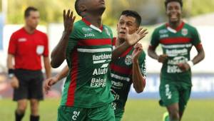 Júnior Lacayo fue el héroe de la remontada del Marathón ante Juticalpa. Los verdes se aferran al milagro para conseguir lo mismo ante Real España. Foto DIEZ