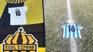 Así le han rendido homenaje a Maradona los equipos de la Liga Nacional de Honduras, Real España y Olimpia.