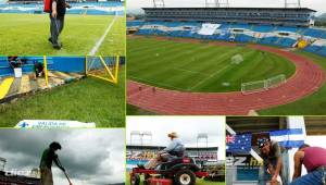 El juego entre las selecciones de Honduras y Australia está muy cerca, y el estadio Olímpico Metropolitano se pule para lucir bello en esta gala deportiva.