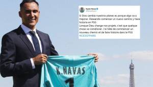 El guardameta centroamericano Keylor Navas, es el nuevo jugador del PSG de Francia. FOTO: Twitter Keylor Navas.