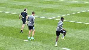 El delantero Romell Quioto en su regreso a los entrenamientos en la cancha del Montreal donde acelera su recuperación de la lesión muscular. Foto cortesía