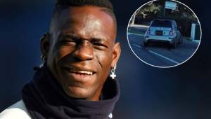 Balotelli estrelló su carro en el garaje de un vecino, lo dejó ahí y se regresó a su casa caminando.