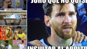La sanción de la FIFA de cuatros partidos suspendido al referente del FC Barcelona y de 'La Albiceleste', Lionel Messi, ha dejado una serie de divertidos y crueles memes hacia el argentino.
