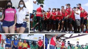 La bellas modelos se llevaron las miradas en la presentación de la nueva plantilla y su nuevo cuerpo técnico del Marathón. (Fotos: Neptalí Romero)