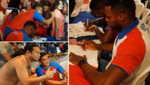 El delantero colombiano se unió al grupo de jugadores del Olimpia y se hizo presente a la firma de autógrafos en la ciudad de San Pedro Sula.