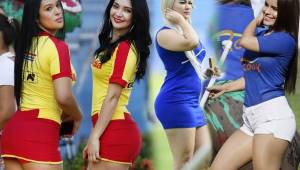 El estadio Olímpico no se llenó, pero las bellas chicas no podían faltar para este juego entre Marathón y Motagua por la Pentagonal del torneo Apertura.