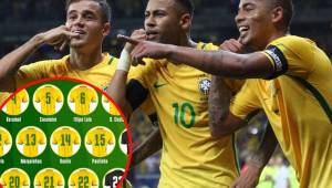 La selección de Brasil confirmó los dorsales que portarán sus jugadores en el Mundial.