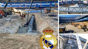Las obras del Santiago Bernabéu continuan y así marchan las obras en el estadio del Real Madrid. El jardinero descubre la megatubería subterránea. FOTOS: @nuevobernabeu