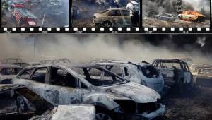 Casi 400 vehículos se quemaron en un incendio en los predios de la Dirección Policial de Investigaciones (DPI) en el sector de El Molinón en Tegucigalpa.