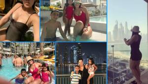 La esposa del jugador hondureño Emilio Izaguirre, Virginia Varela se está dando unas merecidas vacaciones en Dubái.