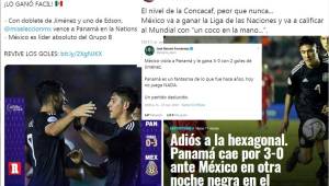En redes sociales se dieron varios mensajes tras la victoria 3-0 de México ante Panamá y que dejó a los canaleros fuera del hexagonal de Concacaf.