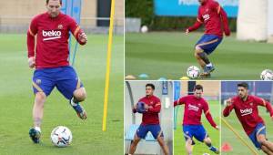 El FC Barcelona realizó la primera sesión de entrenamiento de este martes con un Lionel Messi separado del resto del plantel. Coutinho también estuvo al margen de sus compañeros.