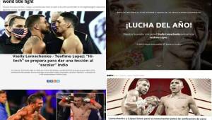 El combate de este sábado por la noche entre Teófimo López y Vasyl Lomachenko, ha robado la atención a severos medios alrededor del mundo, siendo varios los que se han hecho presente con contundentes menciones respecto a la pelea que definirá al monarca del peso ligero.