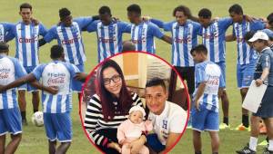 El volante de contención Bryan Acosta recibió la visita especial de su esposa y su hija previo al partido contra Australia. Fotos Diez