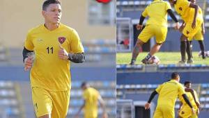 Bryan Moya durante el entrenamiento de este martes con el C.D. Primeiro de Agosto. Foto: Facebook.