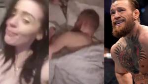 Esta es la chica que grabó la escena con su teléfono móvil. McGregor aparece en la cama dormido.