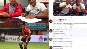 Luis Garrido firmó ayer su nuevo contrato con el Alajuelense de Costa Rica.