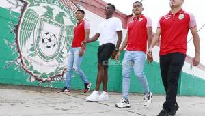 Los futbolistas canteranos de Marathón (de izquierda a derecha): Luis Fernando Vega, Bryan Castillo, José Aguilera e Isaac Castillo, vienen desde muy niños formando parte de los 'Panzas verdes'. Fotos DIEZ | Neptalí Romero