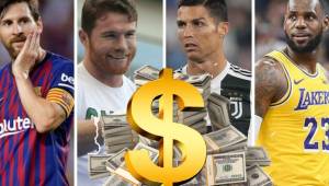 Messi, Cristiano Ronaldo y LeBron James serán junto a Saúl 'Canelo' Álvarez los deportistas que más ingresos generarán en 2019.