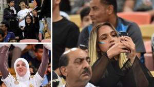 Las mujeres no asistían al estadio debido a que se les tachaba de mala manera, pero varias no se quisieron perder la Supercopa de España. Muchas llegaron con la camisa del Madrid. FOTOS: AFP.