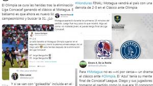 Los comentarios en redes sociales tras la victoria de Olimpia ante Motagua no se hicieron esperar, en Costa Rica y en Argentino se hizo eco de esto. Revisamos algunos de estos comentarios.