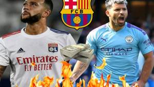 Memphis Depay y Sergio 'Kun' Agüero podrían llegar en verano al Barcelona para remplazar a Messi.