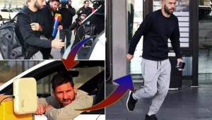 Javier Mascherano llego al rescate de Messi en el aeropuerto del Barcelona.