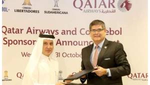 La Conmebol anunció este lunes que llegó a un acuerdo con Qatar Airways para patrocinar las competencias del fútbol sudamericano organizadas por el organismo.