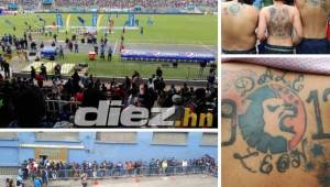 Largas filas y aficionados hasta con tatuajes aparecen en el estadio Nacional de Tegucigalpa, donde hoy se conocerá al campeón del torneo Apertura.