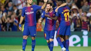 Suárez, Messi y Dembélé es el tridente que presenta el Barcelona en la temporada.