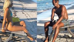 Daluna y Elis compartiendo en la misma playa de Punta Cana durante sus vacaciones.