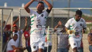 Maynor Cabrera celebra el único gol de su equipo ante Olancho.