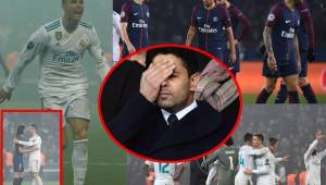 El PSG cayó derrotado 2-1 en el Parque de los Príncipes ante Real Madrid y quedó eliminado en Champions. Vean las imágenes de frustración del jeque Nasser Al-Khelaïfi.