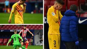 Te presentamos las mejores imágenes que dejó la derrota del Barcelona ante el Atlético de Madrid por 1-0 en la Liga de España. Piqué se lesionó.