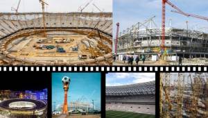 Los estadios donde se disputará el Mundial de Rusia todavía no están terminados y algunos ya están tomando forma a un año para que se dispute la competencia. Fotos cortesía FIFA